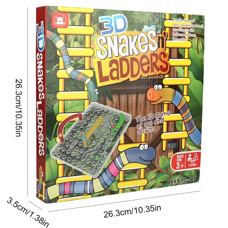 3D Snake & Ladder Board Game for 2–4 Players – Interactive Parent-Child Multiplayer Game (007-80)